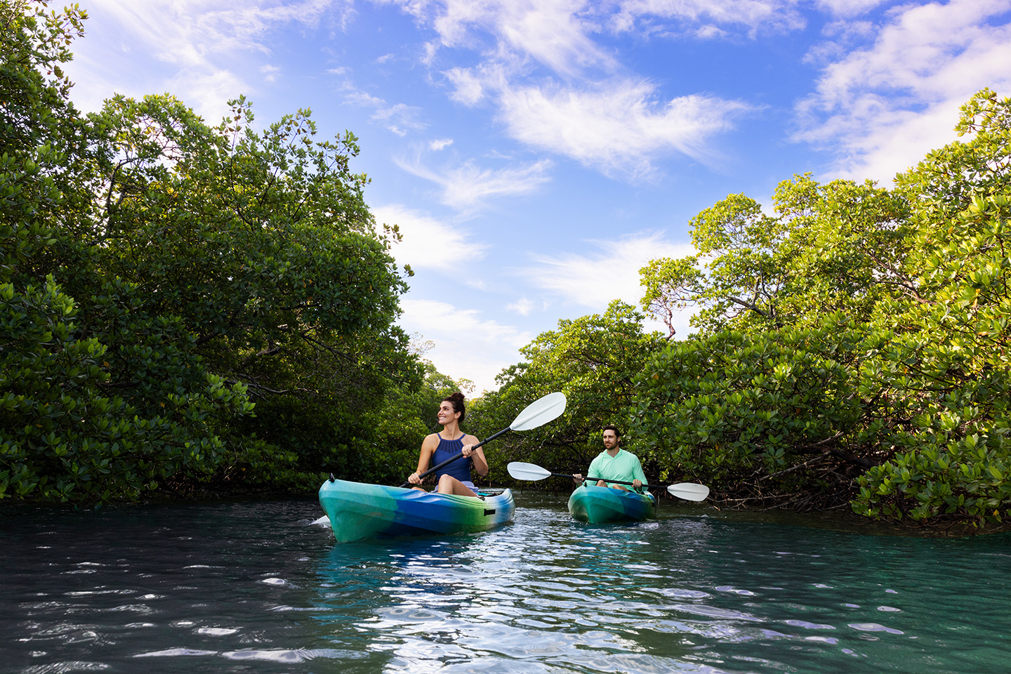 Couple Kayaking in 10K Islands