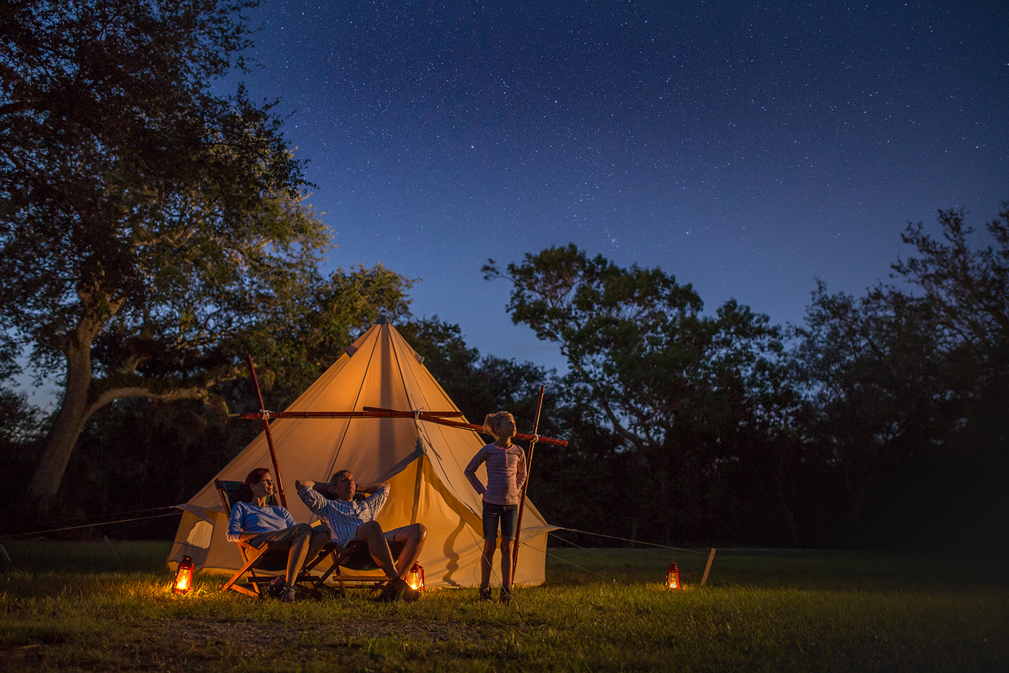 Family Camping Under the Stars