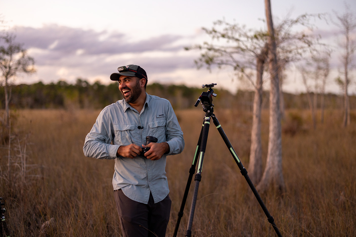 Dark Skies Anthony Sleiman Setting Up Camera in Big Cypress Preserve