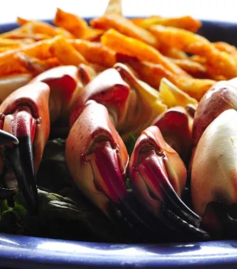 stone crab claws and fries