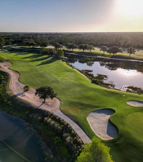 An aerial view of Tiburon Golf Club.