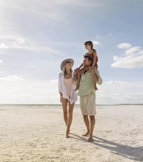 Family on Marco Island beach