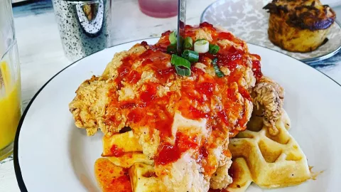 The Rooster’s chicken and waffles