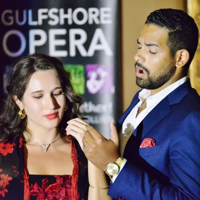 Image of the cast of the production from Gulfshore Opera during performance Photo