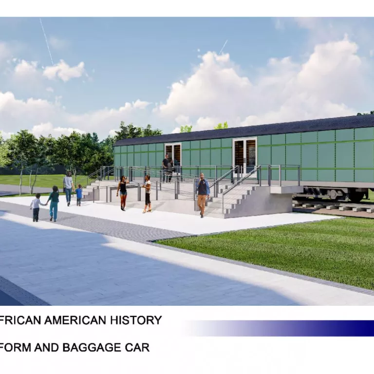 Mock-up of proposed Black History Baggage Car Photo