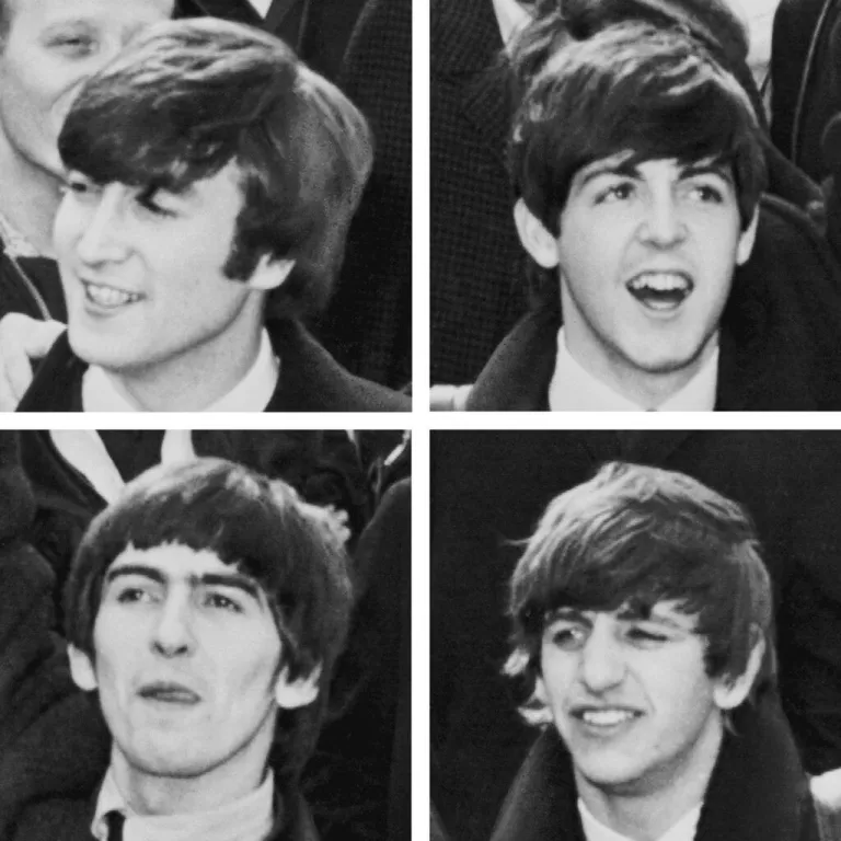 The Beatles arrive at JFK Airport, 1964. Photographer unknown. This image is in the public domain. Photo