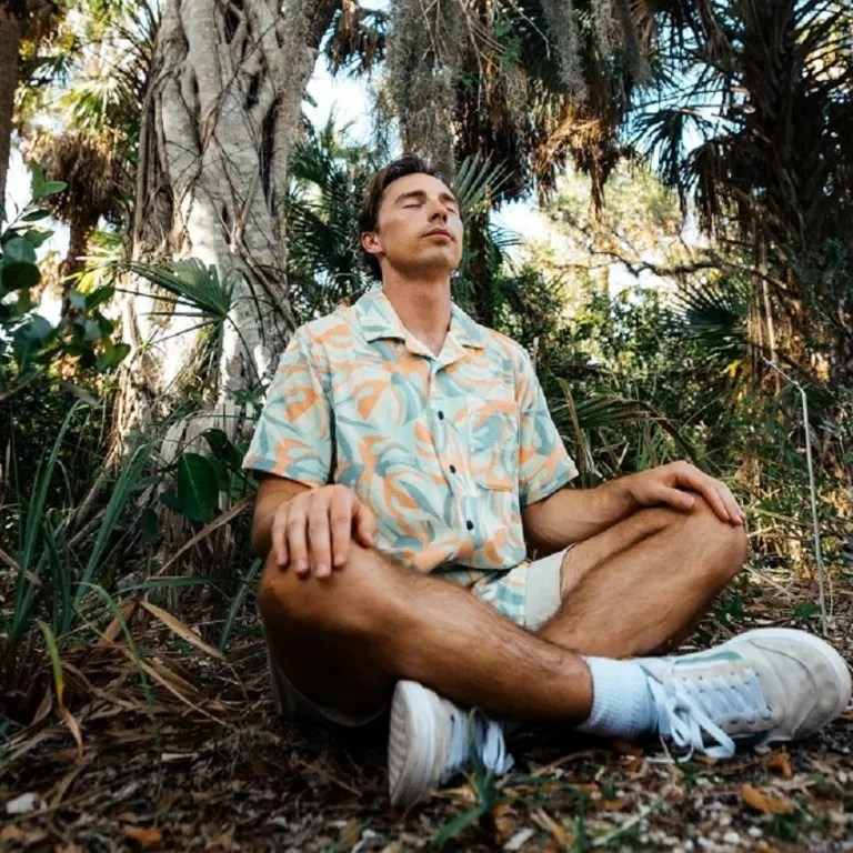 Forest bathing includes a guided meditation in a nature space Photo