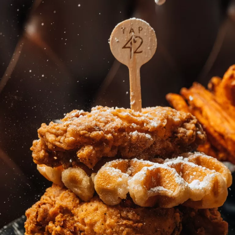 Southern Fried Chicken and Waffles available daily and at weekend Brunch Photo