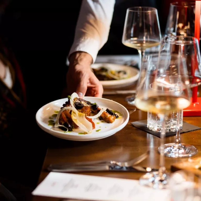 Old Vines Supper Club's premier tasting experience, reimagined regularly, with optional wine pairings. Photo