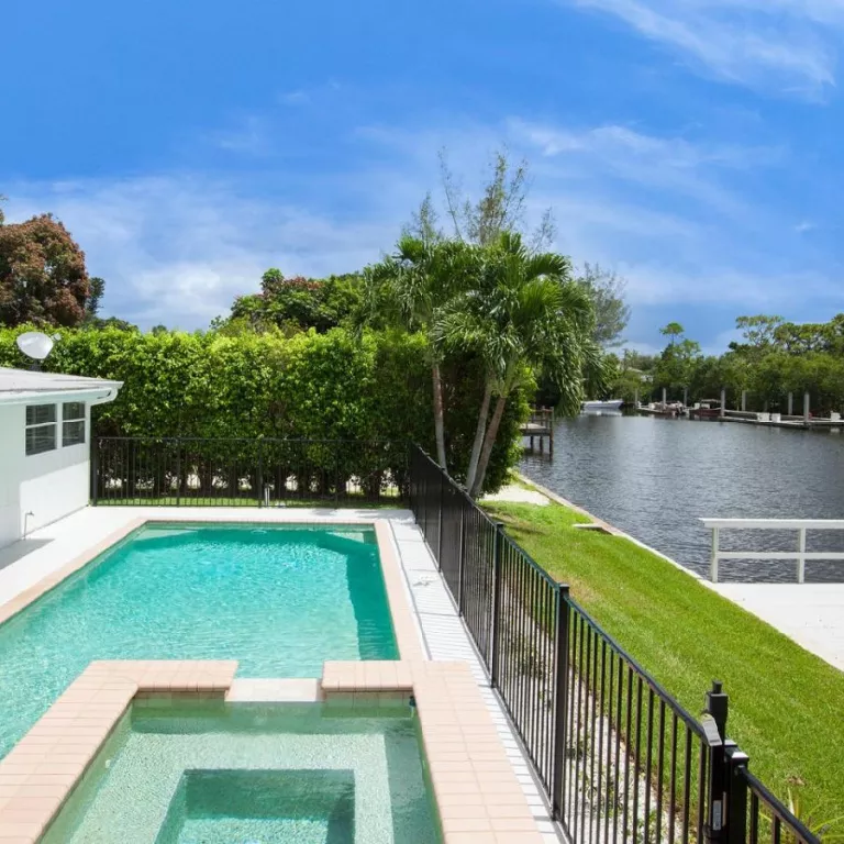 Pool Overlooking Canal at Harbor Lane Bungalow Photo