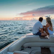 Couple sitting on a boat
