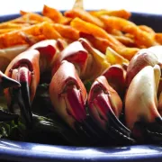 stone crab claws and fries