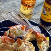 Stone crab claws on a plate.
