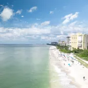 Aerial view of Vanderbilt beach coastline