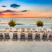 Wedding dinner on the beach at the Hilton Marco Is