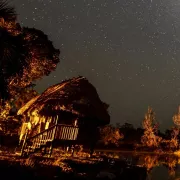 Everglades native style chickee huts at Trail Lakes Campground Photo