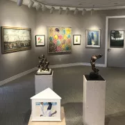 a sampling of the work on display at Harmon-Meek Gallery. shown here are works by Hunt Slonem, Robert Kipniss, Adolf Dehn, Richard Segalman, Gary Bukovnik, Milton Hebald, Anita Huffington and Robert Vickrey Photo