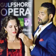 Image of the cast of the production from Gulfshore Opera during performance Photo
