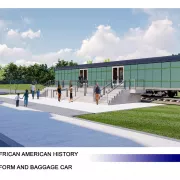 Mock-up of proposed Black History Baggage Car Photo