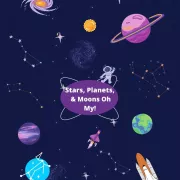 Graphic of stars, planets, and rockets Photo