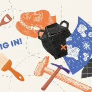 graphics of various archaeology tools Photo