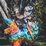 Boy with piñata Photo