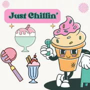 cartoon ice cream cone and bowls Photo
