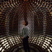 Image: Rafael Lozano-Hemmer (Mexican, b. 1967). Sphere Packing: Bach, 2018. Aluminum and wood, 1,128 custom-made speakers, circuits, computer, display, 118 x 118 x 118 in. Courtesy of the artist. Photo: Guy L’Heureux. Photo