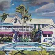 Paul Arsenault painting of the Old Marco Inn Photo