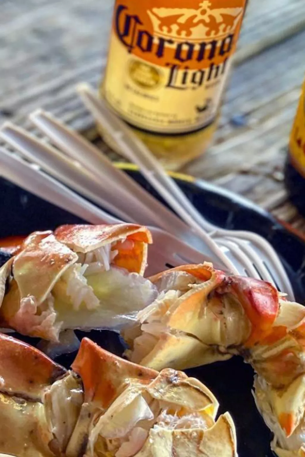 Stone crab claws on a plate.