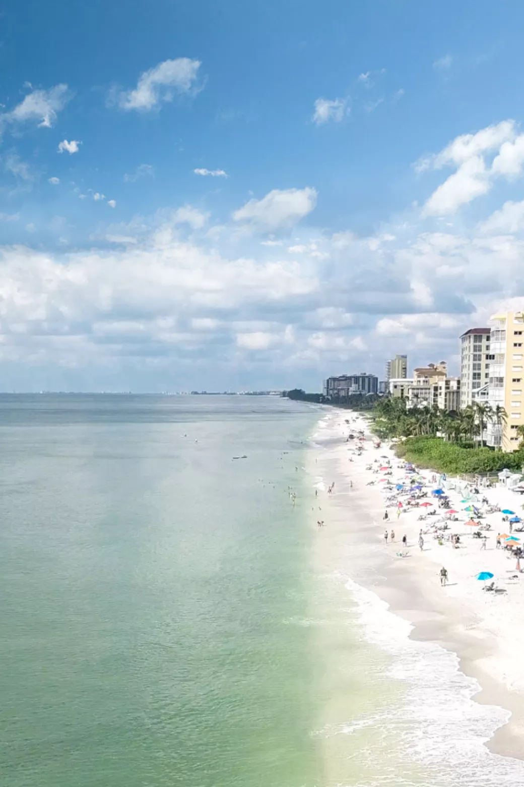 Aerial view of Vanderbilt beach coastline