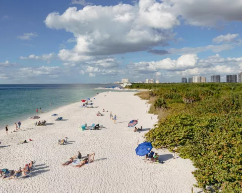 An aerial view of Florida\'s Paradise Coast. 