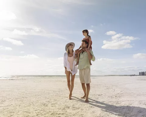 Family on Marco Island beach