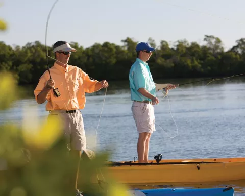 Fly fishing in kayaks