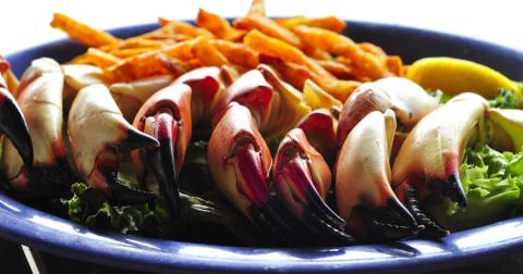 stone crab claws and fries