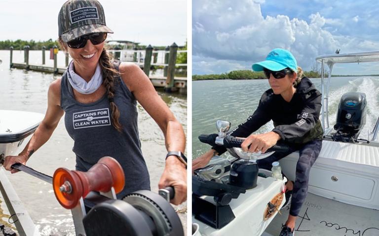 Captain Christina Legutki With Chica Fly Charters At Work